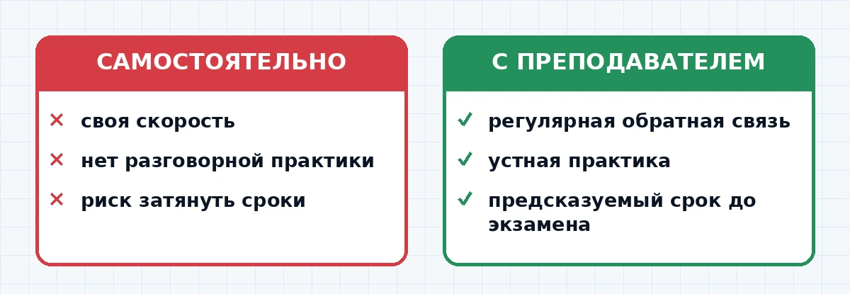 Сравнение форматов подготовки: приложение для лексики против занятий с живым преподавателем