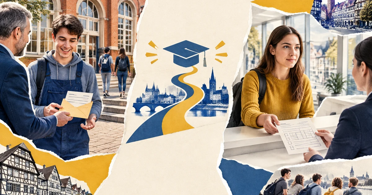 Два пути после школы в Германии — вуз и Ausbildung: сравнение на доске