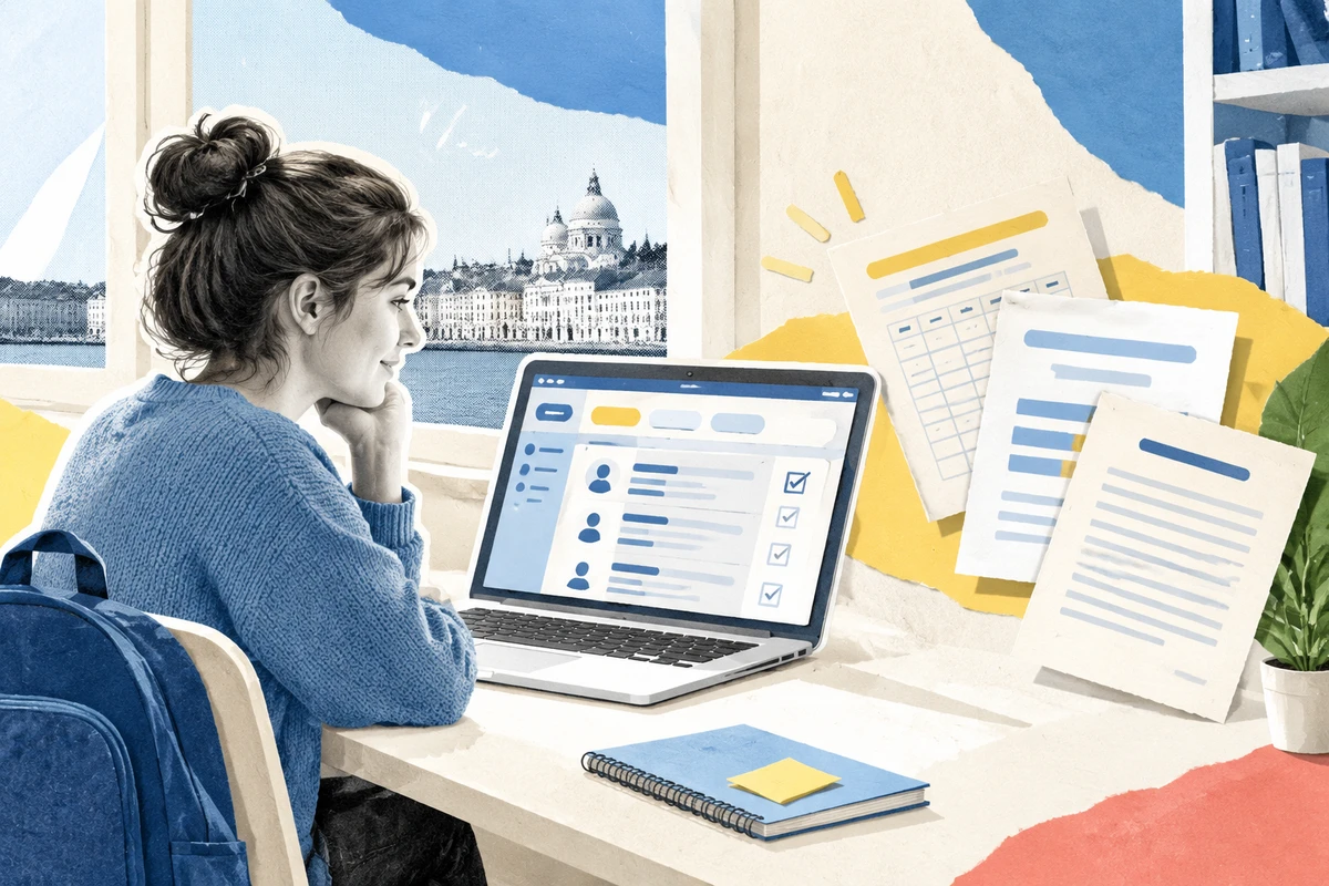 Студент изучает требования к поступлению на сайте Studyinfo перед подачей документов